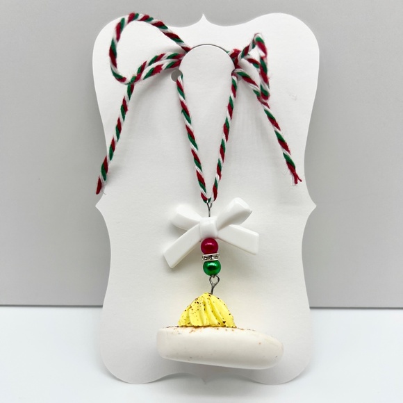 Deviled Egg Christmas Ornament – Handmade Clay Food Ornament | Funny Holiday - Picture 11 of 15